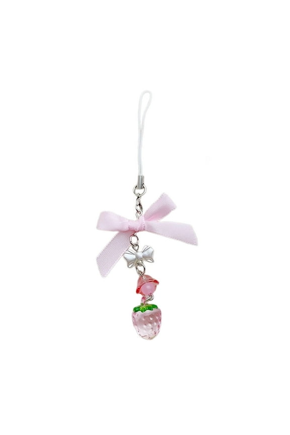 Fashionable Beaded Keychain Acrylic Alloy Phone Charm Elegant Bag Pendant G1ft Fashion Eye Catching Keyring Jewelry