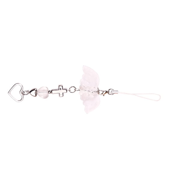 Bottone Fashionable Phones Chain Accessory Elegant Winged Beaded Phone Chain Charm Beaded Phone Pendant for Women and Girls