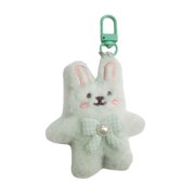 Bottone Fashionable Plush Rabbit Key Holder Stylish Pearls Tie Rabbit Keychain Soft Plush Key Rings For Backpacks Or Purses