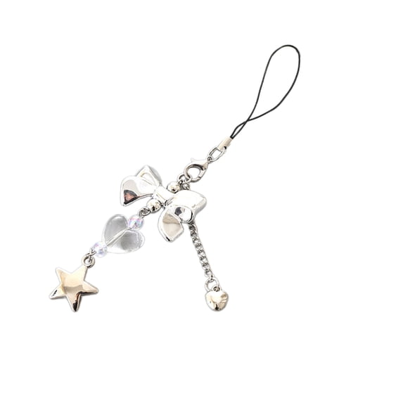 Bottone Handmade Bowknot Pendant Phone Charm Hang1ng Rope Heart Beaded Phone Chain Strap Bag Decoration Lanyard Keychain Accesso