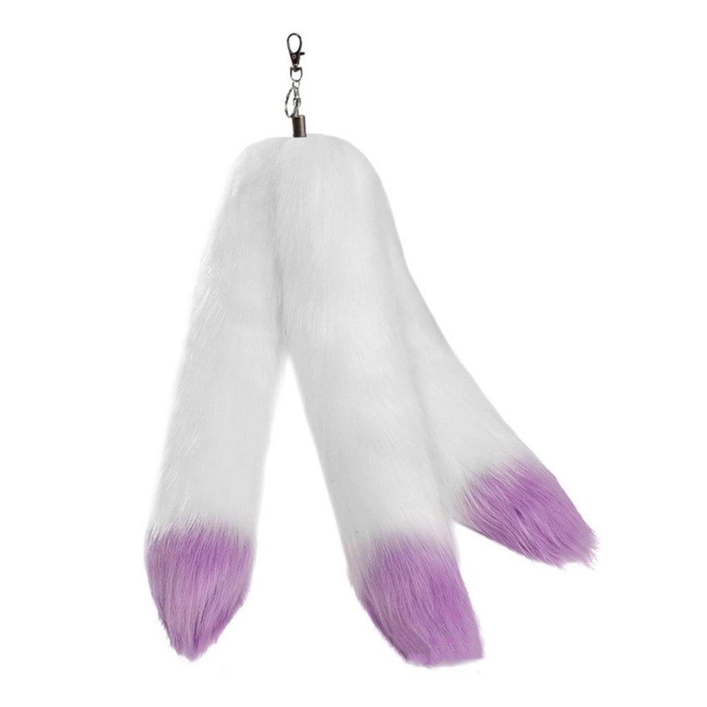 Bottone Lovely Plush Tail Keychain Pendant Soft Hang1ng Ornament Pendant Keyring Backpack Decoration Tail Charm Jewelry