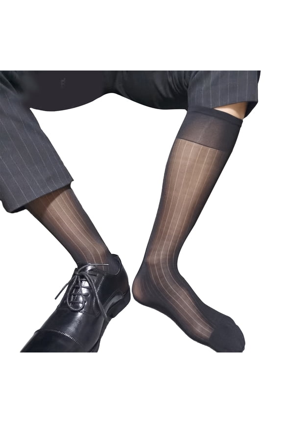 Mens Sheer Business Dress Socks Long Over the Calf Dress or Work Socks Nylon Dress Socks Dress Socks Gifts