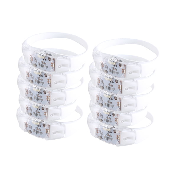 Bottone Pack of 10 LED Glowing Bracelets for Parties Colorful Silicone Wristbands Flashing Light Up Bangles Accessory for Kids
