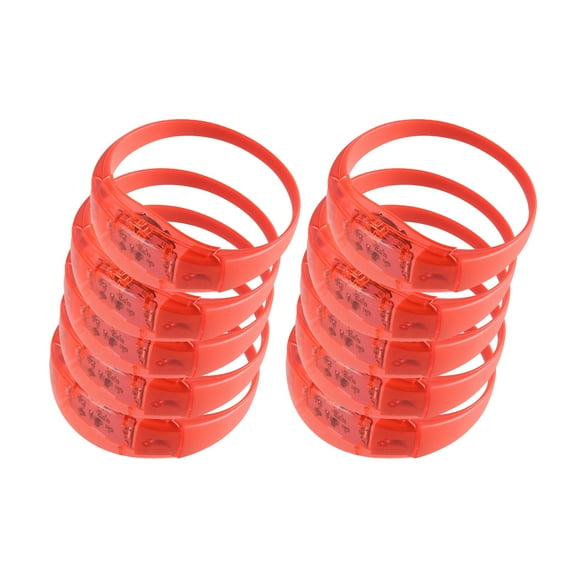 Bottone Pack of 10 LED Glowing Bracelets for Parties Colorful Silicone Wristbands Flashing Light Up Bangles Accessory for Kids
