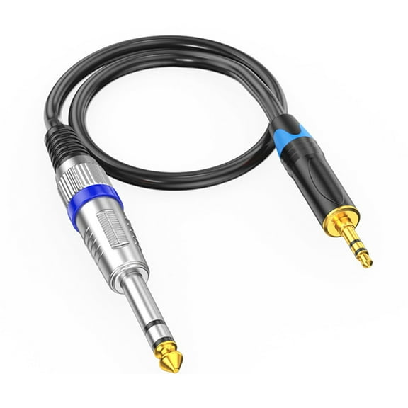 Bottone Professional 3.5mm to 6.35mm(6.5) TRS Stereo Aux Cable 1/8 to 1/4 Cord for Mixing Consoles Amplifiers Guitars
