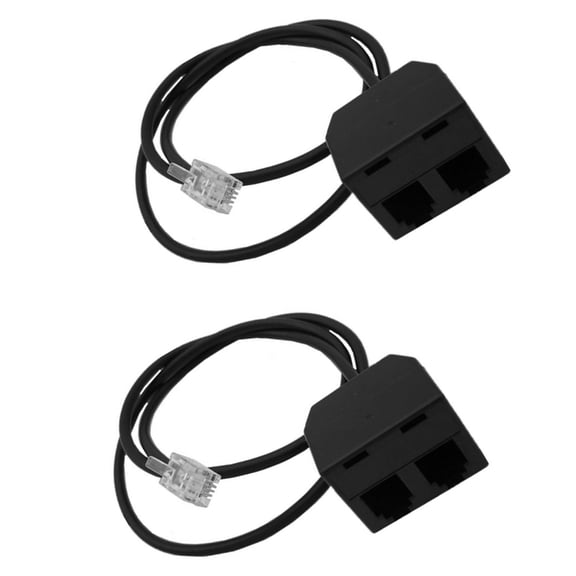 Bottone RJ9 Y Splitter Telephone Training Adapter for Connecting 2 Headsets Handsets to Single Phone Line Clear Voice Transmfer