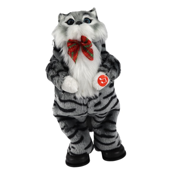 Bottone Singing Kitten Doll Stuffed Plush Household Display Party Decorations Christmas Musical Stuffed Toy for Children