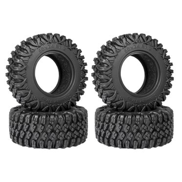 Hot Bodies Rover Rock Crawler Tires - 2 Piece White RC Tire Set