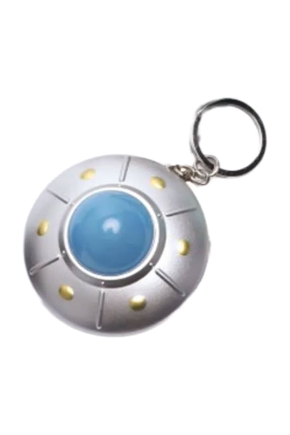 Stylish Spaceship Model Keychain Mini LED Light UFO Keyring Pendant Fashionable Key Chain Accessory for Individuals