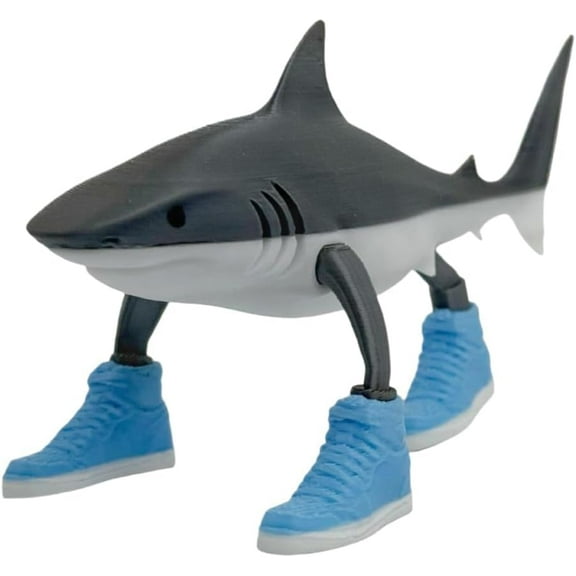 Bottone Tralalero Tralala Desk Decor, Shark Meme Figure, Tung Tung Tung Sahur, Shark in Sneakers Viral AI Animals Collectible Figurines