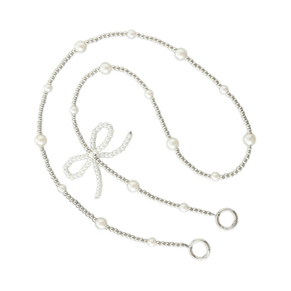 Bottone Trendsetting Beaded Phone Case Adornment Stylish Beaded Bowknot Phone Case Hang1ng Charm with Sturdy Crossbody Strap