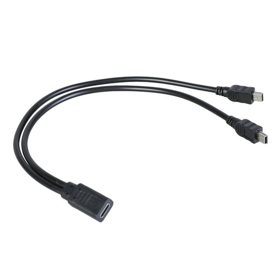 Bottone USB C Female to Double Mini USB Male Splitter Converter Adapter Extension Connector Cable Charging Cable for Phone