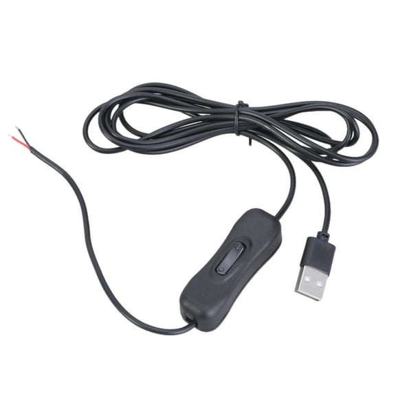 Bottone USB Power Pigtail Cable 5V USB Male to 2 Pin Bare Wire Open End Power Pigtail Cord DIY for LED Light Cooling Fan
