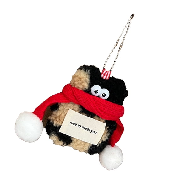 Bottone Ugly Bear Keychain Cute Plush Doll Bag Pendant Keyring Soft Cartoon Key Chain for Women Girl Bag Purse Backpack Handbag