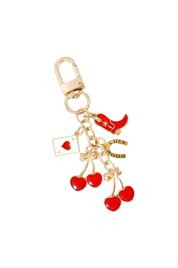 Unique Cherry Keychain Bag Charm Cherry Keychain Purse Charm Key Adornment For Adding Flair To Women's Handbags
