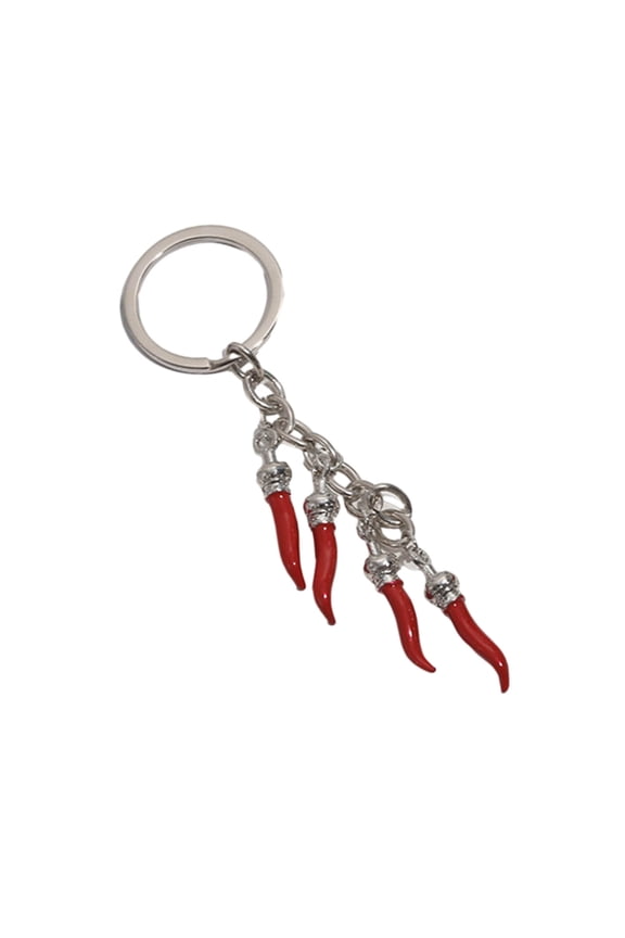 Unique Chili Pepper Keychain Chili Horn Keyring Pendant Eye Catching Bag Charm Long Lasting Alloy Key Chain Accessory