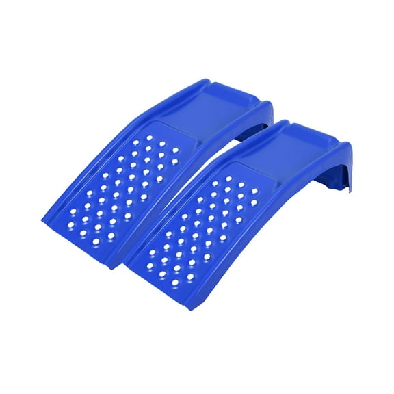 BouPower 2 Pack Car Ramps,8" Lift Solid Steel Car Ramp 8000 Lbs Capacity, 2000 Lbs Per Ramps, Heavy Duty Truck Ramps for Car Repair or Vehicle Maintenance, Blue/Red