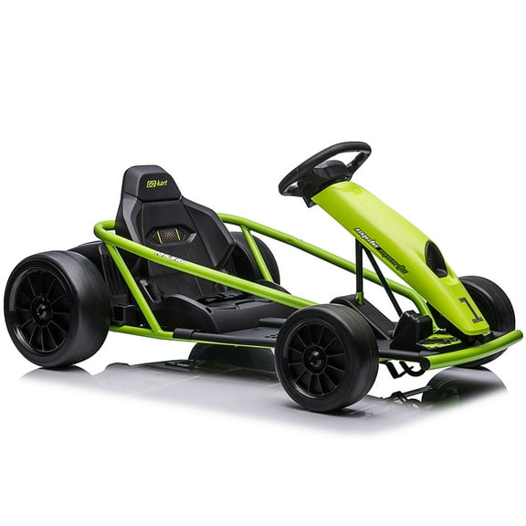 BouPower 24V 9Ah Electric Drifting Go Kart Ride On Toy, 8 MPH High Speed Racing Car with Slow Start, High & Low Speed, Music, Horn and Safety Belt, 180 LBS Max Load Ride On Vehicle for Ages 8-12