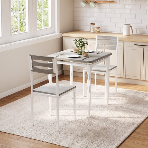 BouPower 3-Piece Modern Dining Set,Space Saving Dinette for Kitchen,Dining Room,Small Space,2-Person Dining Table Set,Easy Assembly