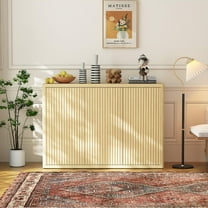 BouPower 46.6" Wide Buffet Cabinet with Storage, Accent Sideboard with 3 Doors, Modern Credenza Fluted Buffet Table Media Console Cabinet Entryway Cabinets for Living Room Kitchen Dining Room Hallway