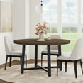 thumbnail image 1 of BouPower 47" Round Dining Table for 4, Modern Industrial Kitchen Table with Thick Tabletop & Sturdy Metal Base, Space-Saving Wooden Kitchen and Dining Room Furniture, 1 of 8
