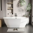 thumbnail image 1 of BouPower 59/67 Inch Acrylic Soaking Bathtub, Modern Square Design, Deep Ergonomic Tub with Matte Drain & Black Overflow, Double-Walled Insulation, Glossy White, CUPC Certified, 1 of 7