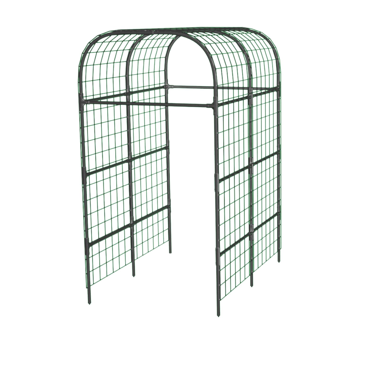 BouPower 7.3 FT Metal Garden Arch Trellis, Outdoor Climbing Plant Support Arbor with Plastic Connectors, for Vines, Vegetables, Cucumbers, Tomatoes and Wedding Decor