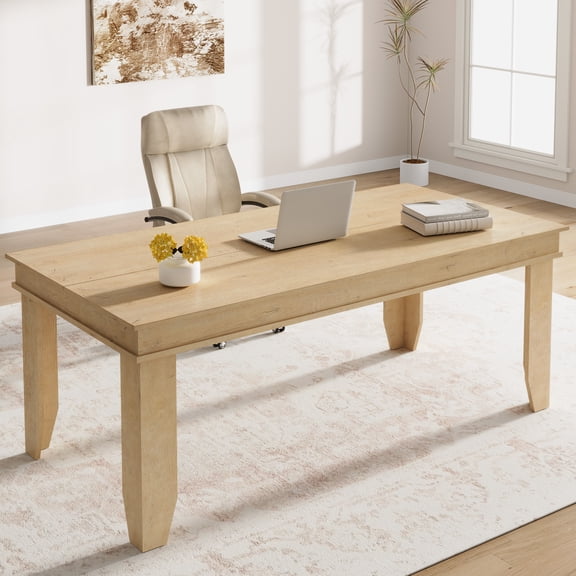 BouPower 71 Inch Dining Table for 6 8, Modern Farmhouse Rectangular Kitchen Table,Long Dining Room Tables for Kitchen Living Room Apartment