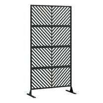 BouPower 72"H×40"/47"W Metal Privacy Screen Freestanding for Outdoor Patio - Heavy-Duty Rust-Resistant Decorative Fence Panel | Weatherproof Design | Patio Privacy Screen