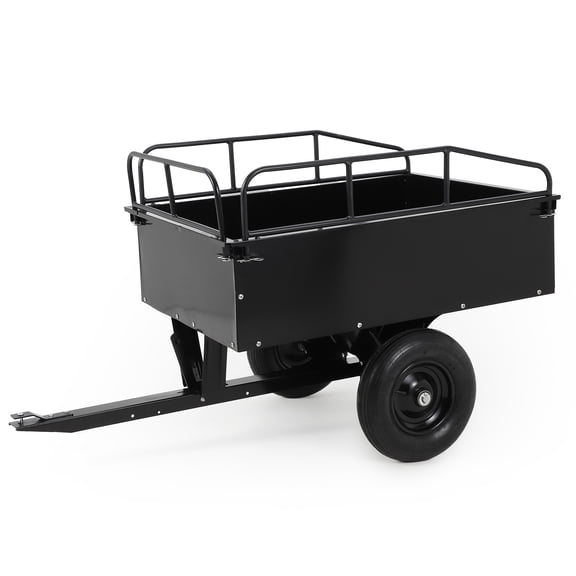 BouPower 750LB Heavy Duty Dump Cart with Removable Gate, 15 Cu Ft Steel Garden Cart with Pneumatic Tires, Durable Yard Wagon for Lawn, Farm, Tractor, ATV Utility Trailer