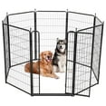 thumbnail image 1 of BouPower 8-Panel Dog Playpen with Gate, 40" Tall Pet Exercise Pen for Medium Dogs, Outdoor Yard, RV & Camping Fence, Heavy Duty Metal Puppy Pen with Fixed Stake, No Dig, Portable & Secure, 1 of 7