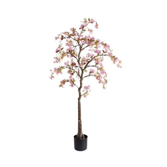 BouPower Artificial Begonia Tree, 140cm/160cm Tall Potted Silk Begonia Flower Tree in Pot, Large Artificial Flowers Plant with Realistic Branch and Leaves Indoor Decor Plant for Home Office Patio
