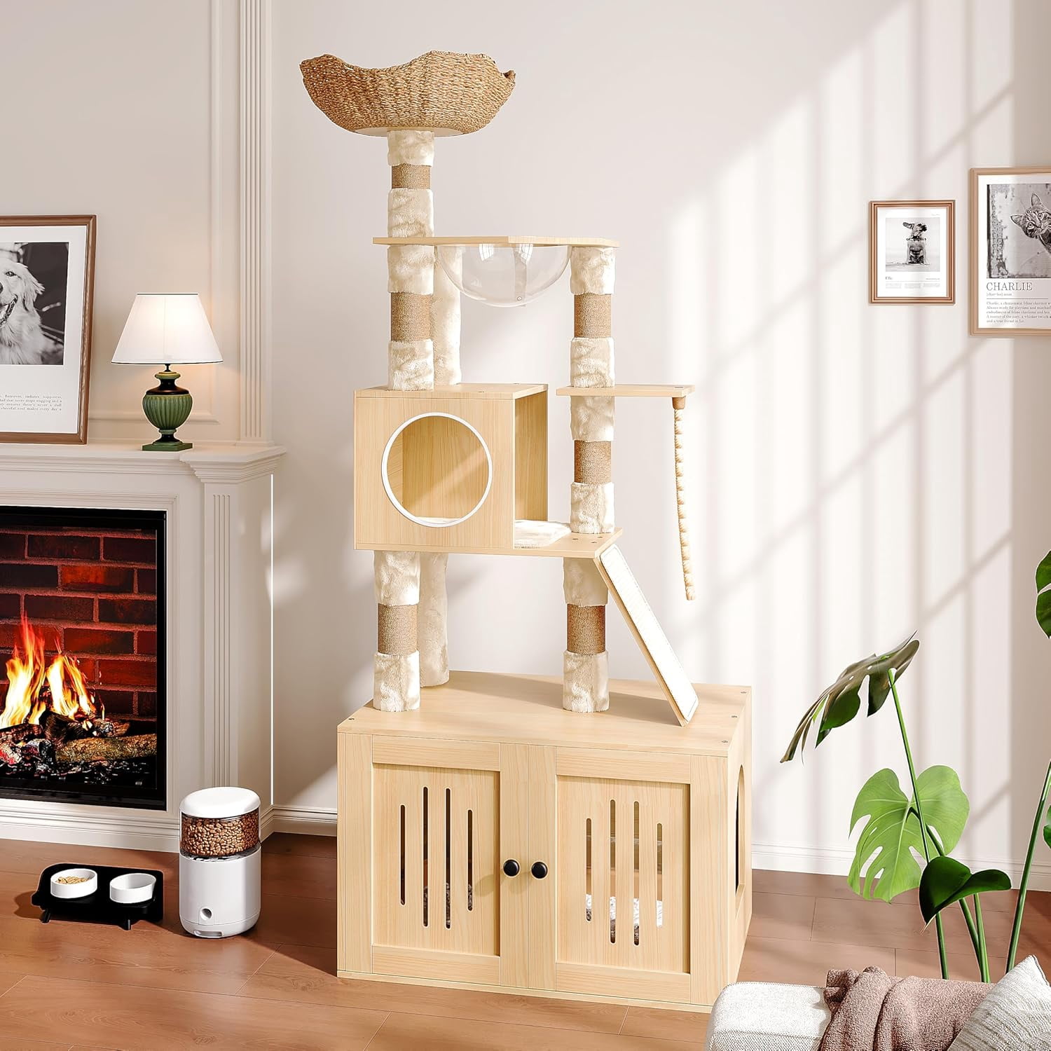 BouPower Cat Tree,Large Multi-Level Cat Tree,Tall Cat Tree With Scratching Posts,Condo,Perches for Cats to Play And Sleep,Cat Houses for Indoor Cats