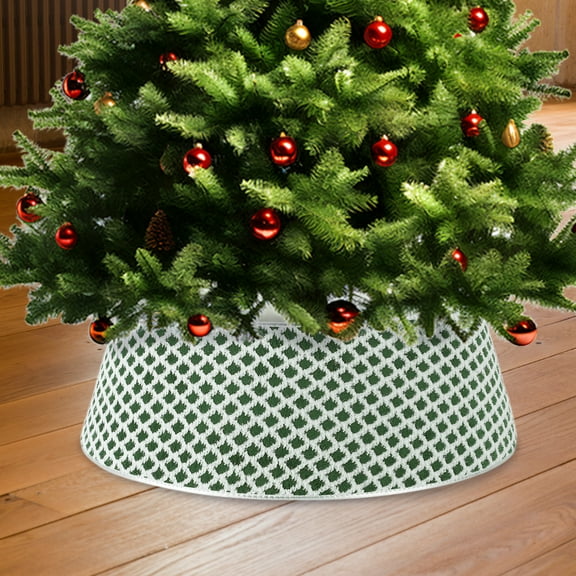 BouPower Christmas Tree Collar,33 Inches Christmas Tree Base Cover for Artificial Trees,Foldable Xmas Tree Collars for Party Holiday Winter Party Tree Decorations