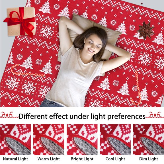 BouPower Christmas Washable Rugs for Living Room,Non-Slip Soft Area Rug,Christmas Tree and Snowflake No-Shedding Indoor Carpet for Living Room Dining Room Bedroom Bedside Entrance