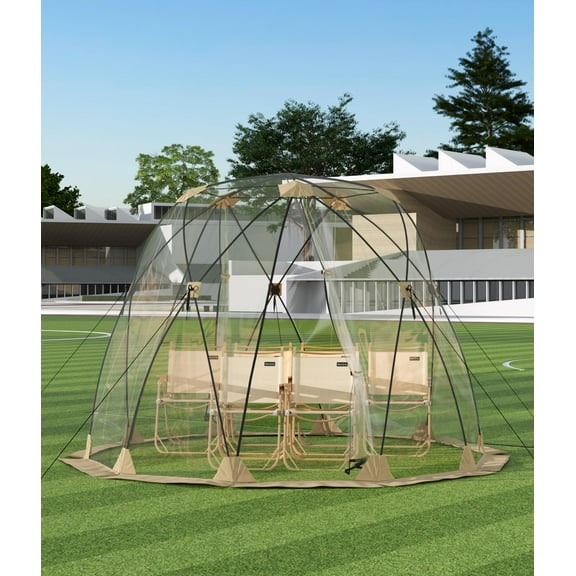 BouPower Clear Pop Up Bubble Igloo Dome Tent, All Weather Windproof Rainproof Cold Resistant Instant Shelter with Top Cover, Large Oversize Screen House Pod for Camping, Fishing, Sports Events