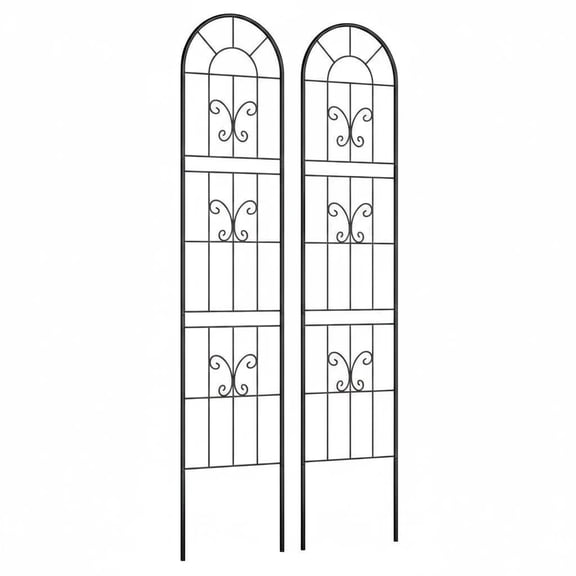 BouPower Decorative Garden Fence Panels, Climbing Plants Pack Garden Trellises , Weather-Resistant Metal Wire Panel Border, Flower Edging for Yard Landscape Patio Outdoor Decor, 55.1x11.8in Garden Fe