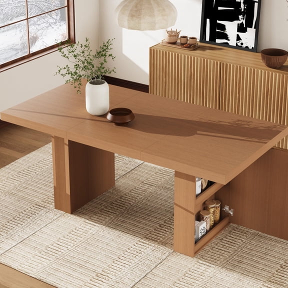 BouPower Dining Table,Dining Room Table for 6-10 People,70.8" Modern Farmhouse Dinner Table for Kitchen,Quick Assembly