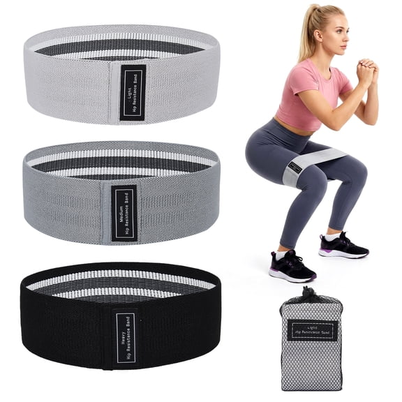 BouPower Fabric Resistance Bands Set of 6 Pack, Non Slip Booty Bands for Glutes Legs and Strength Training, Light Medium Heavy Workout Loops for Home Gym, Pilates, Exercise, Stretching, Travel
