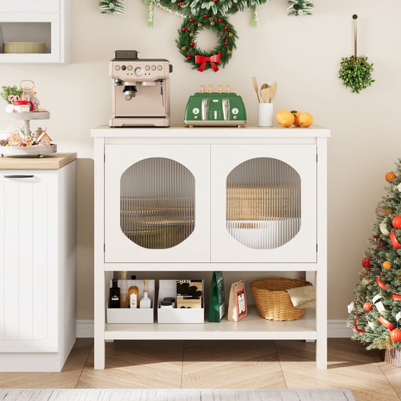 BouPower Farmhouse Console Table,Coffee Bar Cabinet,Sofa Table Entryway Table with Storage,for Kitchen,Entrance,Living Room