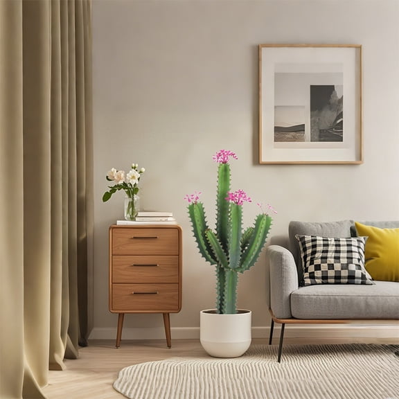 BouPower Faux Tree,Artificial Cactus Plant,36inch Artificial Plants Indoor,Tall Fake Plant,Faux Indoor Tree,Fake Cactus Potted Plant With Planter For Home Garden Office Indoor Outdoor Decoration