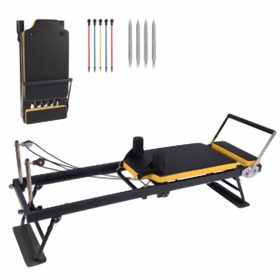 BouPower Foldable Pilates Reformer for Home Use - Reformer Pilates Machine with Springs,Pilates Pro Reformers Bed for Studio Apartment & Gym - Ideal for Beginners & Advanced Users