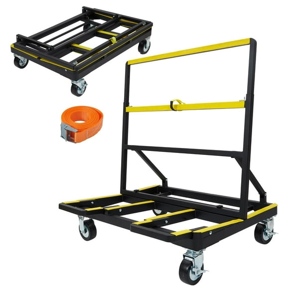BouPower Heavy-Duty Folding Panel Trolley, with a Load Capacity of 2200 Pounds, Smooth Cargo Transportation, 360°Total Control for Locking and Rotating, and Adjustable Length and Width
