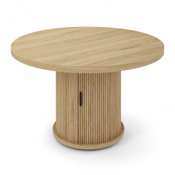 BouPower Modern Farmhouse 47 Inch Round Dining Table with 2-Tier ...
