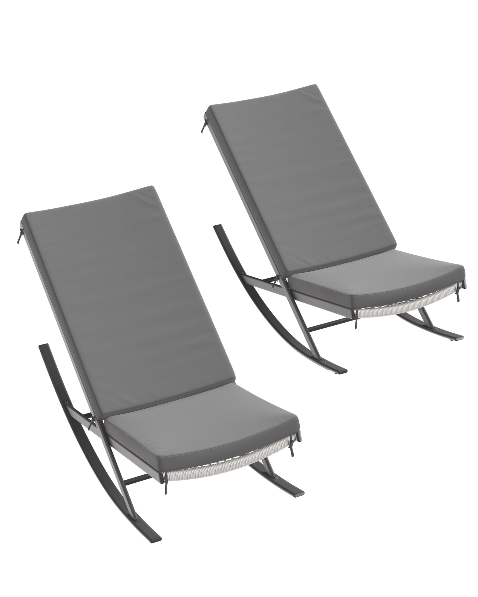 BouPower Outdoor Rocking Chair Set of 2,Patio Rocking Chairs Set,Lounge ...