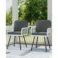 thumbnail image 1 of BouPower Patio Chairs Set of 2,Stackable Outdoor Dining Chairs with 5mm Rattan & Cushions,All Weather Outdoor Chairs Set for Backyard Deck Garden, 1 of 6