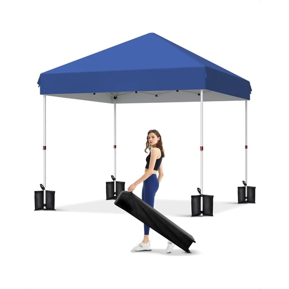 BouPower Pop up Canopy Tent 10x10ft,Instant Portable Shelter,Adjustable Height,Portable Roller Bag,4 Weight Bags,Guy Ropes & 8 Stakes Included,Folding Tent Shelter for Party Patio Deck Garden Beach