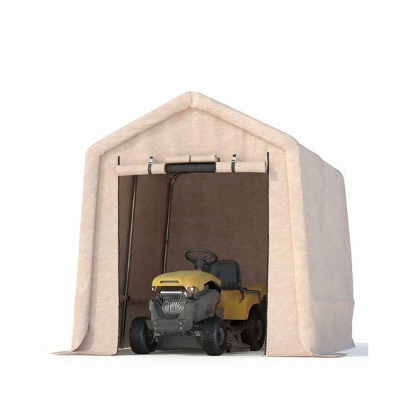 BouPower Portable Shed,Outdoor Portable Storage Shelter Shed With Roll Up Doors & Vents,Carport For Motorcycle,Waterproof and Sun Resistant Portable Sheds & Outdoor Storage,7x10 FT