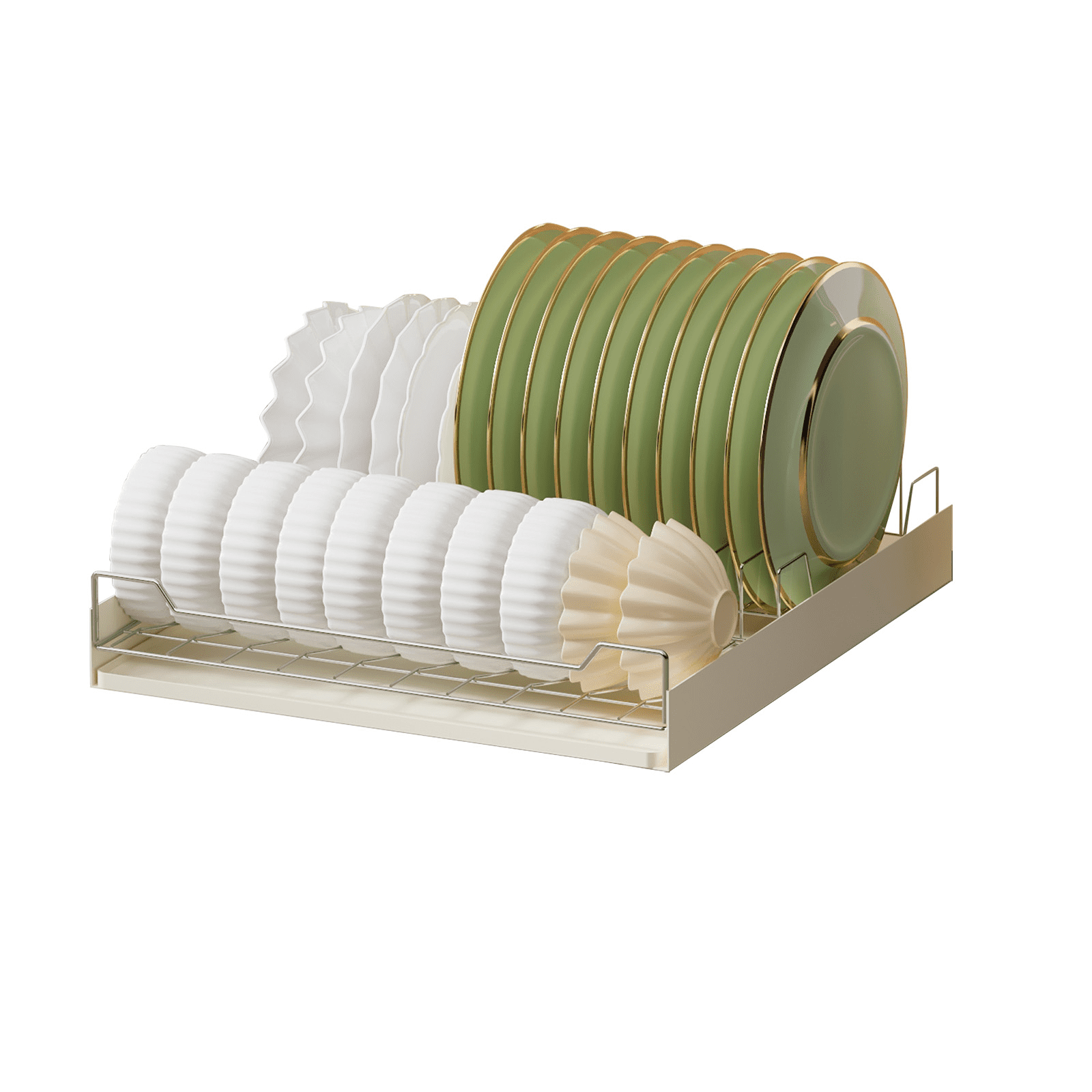 BouPower Pull Out Cabinet Dish Drying Rack,Dish Rack for Kitchen ...