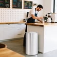 thumbnail image 1 of BouPower Stainless Steel Trash Can with Swing Lid,Removable Inner Bucket,Round Garbage Bin for Kitchen,Office,Garden Recycling,13 Gallon (50L), 1 of 7